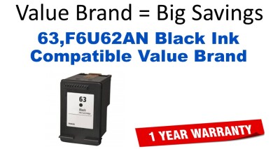 63,F6U62AN Black Compatible Value Brand ink