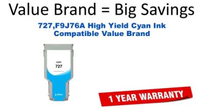 727,F9J76A High Yield Cyan Compatible Value Brand ink