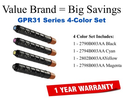 GPR31 Series 4-Color Set Compatible Value Brand toner 