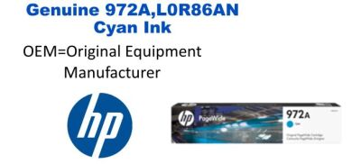 972A,L0R86AN Genuine HP Cyan Ink