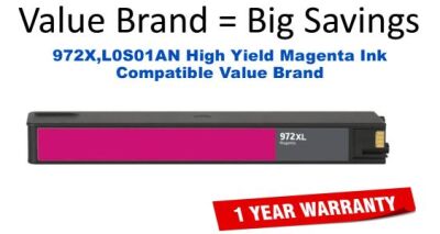 972X,L0S01AN High Yield Magenta Compatible Value Brand ink