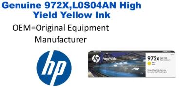 972X,L0S04AN Genuine HP High Yield Yellow Ink