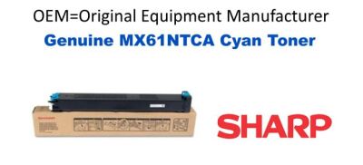 New Original Sharp MX-61NTCA Cyan Toner Cartridge