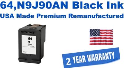 64,N9J90AN Black Premium USA Made Remanufactured ink
