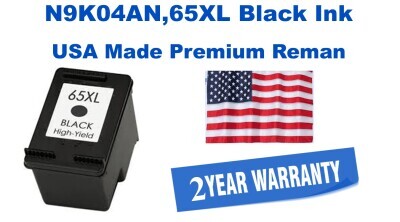 N9K04AN,65XL High Yield Black Premium USA Made Remanufactured HP toner