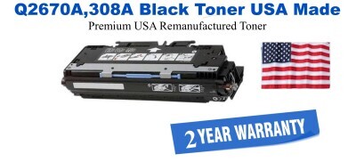 Q2670A,308A Black Premium USA Remanufactured Brand Toner