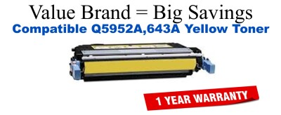 Q5952A,643A Yellow Compatible Value Brand toner