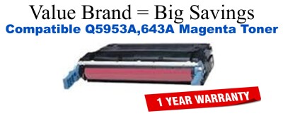 Q5953A,643A Magenta Compatible Value Brand toner