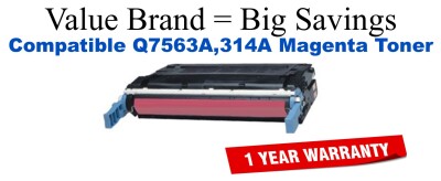 Q7563A,314A Magenta Compatible Value Brand toner