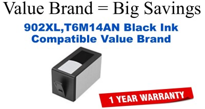 902XL,T6M14AN High Yield Black Compatible Value Brand ink