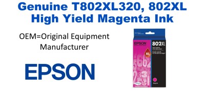 T802XL320, 802XL Genuine High Yield Magenta Epson Ink