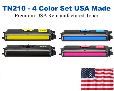 TN210 Color Set USA Made Remanufactured Brother toner TN210BK,TN210C,TN210M,TN210Y