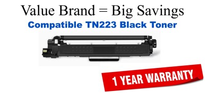 TN223BK Black Compatible Value Brand toner