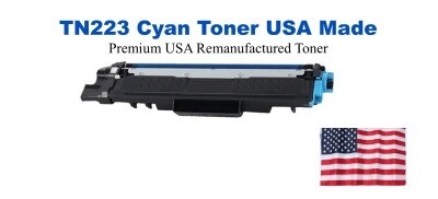TN223C Cyan Premium USA Remanufactured Brand Toner