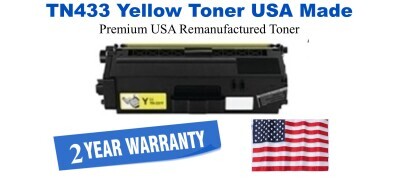 TN433Y Yellow Premium USA Remanufactured Brand Toner