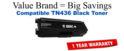 TN436BK Black Compatible Value Brand toner