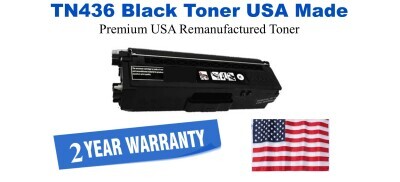 TN436BK Black Premium USA Remanufactured Brand Toner