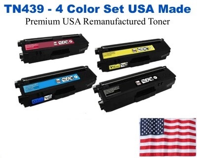 TN439 Ultra High Yield Color Set USA Made Remanufactured Brother toner TN439BK,TN439C,TN439M,TN439Y