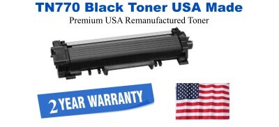TN770 Black Premium USA Remanufactured Brand Toner