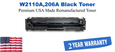 W2110A,206A Black Premium USA Remanufactured Brand Toner