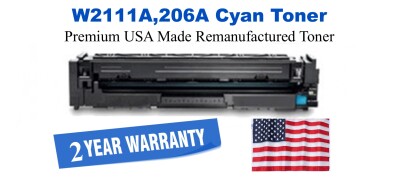 W2111A,206A Cyan Premium USA Remanufactured Brand Toner