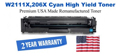 W2111X,206X High Yield Cyan Premium USA Remanufactured Brand Toner