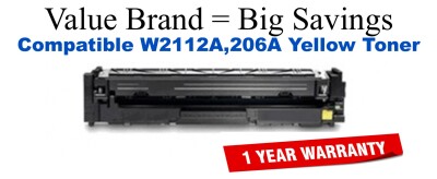 W2112A,206A Yellow Compatible Value Brand Toner