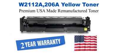 W2112A,206A Yellow Premium USA Remanufactured Brand Toner