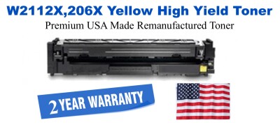 W2112X,206X High Yield Yellow Premium USA Remanufactured Brand Toner