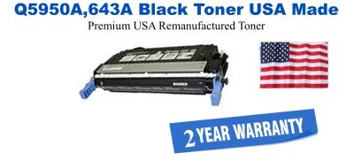 Q5950A,643A Black Premium USA Remanufactured Brand Toner