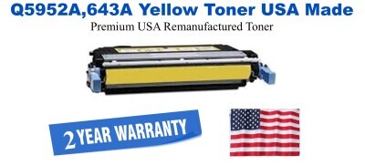 Q5952A,643A Yellow Premium USA Remanufactured Brand Toner